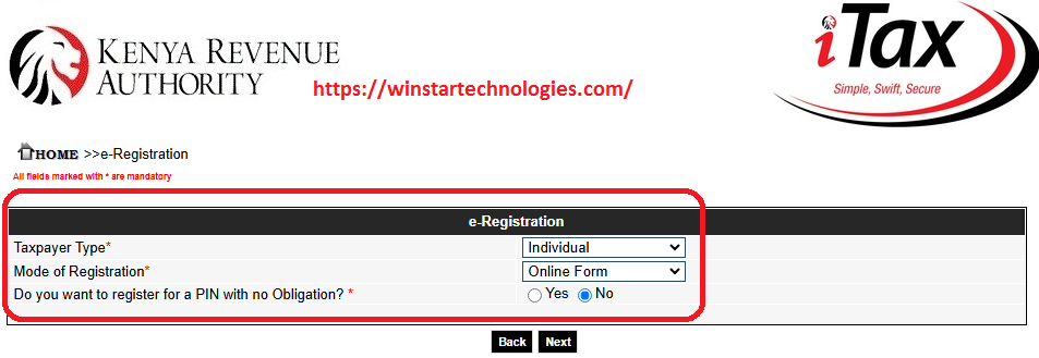 kra pin registration